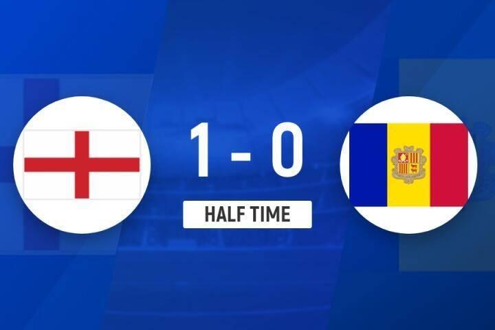 半场-马杜埃凯传中造加西亚自摆乌龙 英格兰1-0领先安道尔